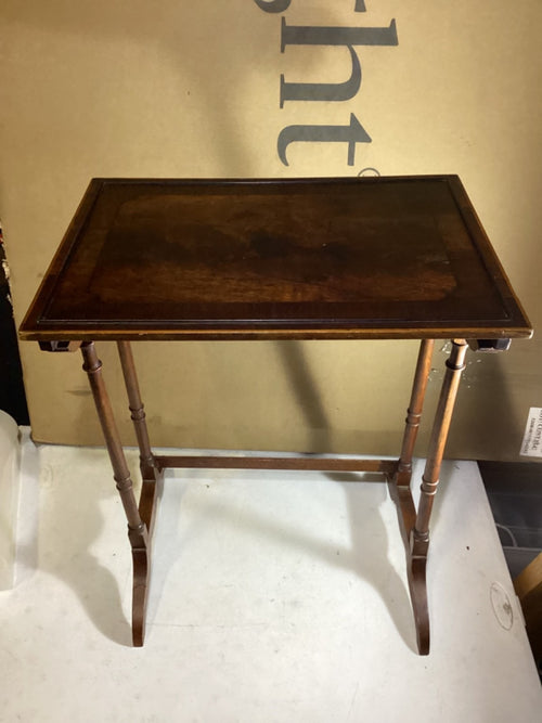 1950’s Style French Mahogany End Table 23.25”T 19”L 14.5